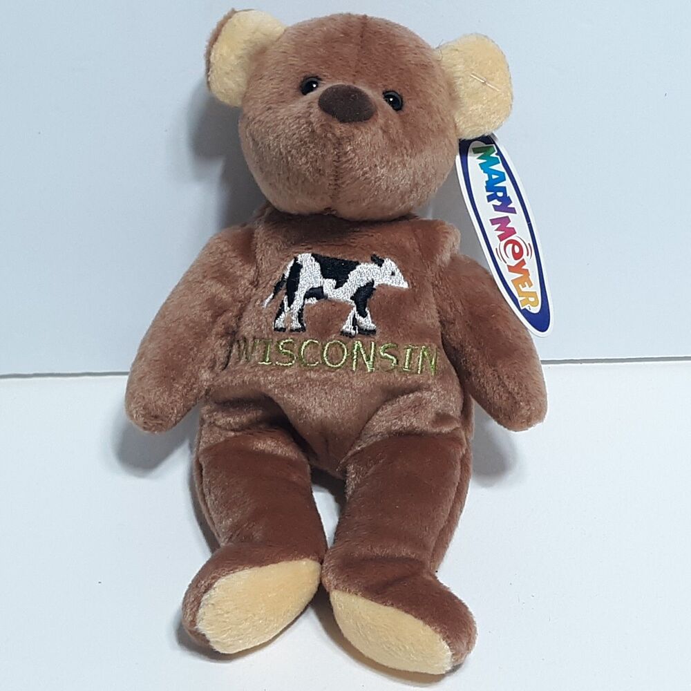Mary Meyer Wisconsin Teddy Bear Cow State Plush Stuffed Animal Vintage 1999